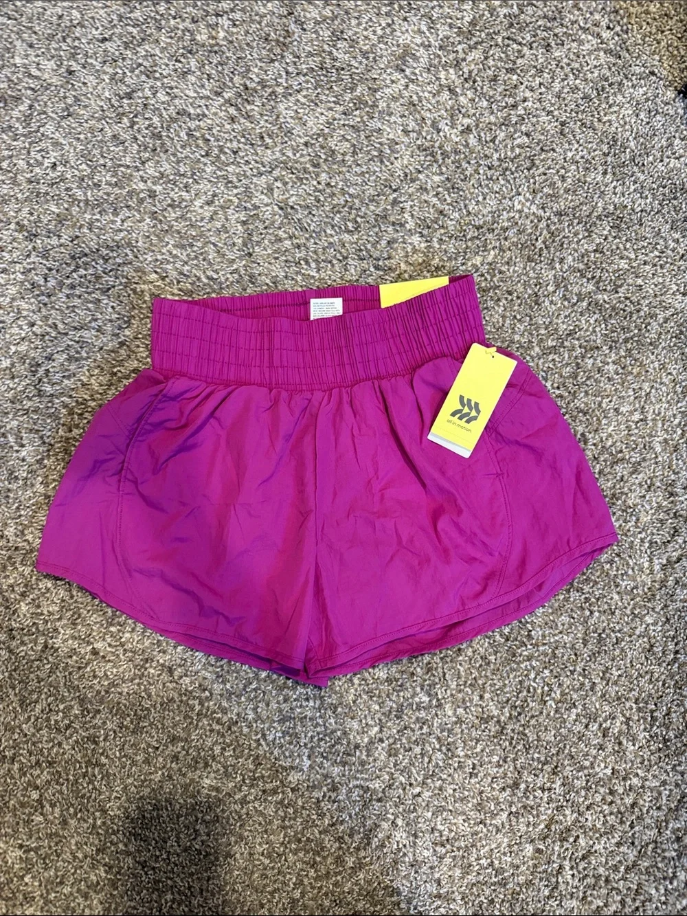 all in motion Magenta Kids' Athletic Shorts with Elastic Waistband